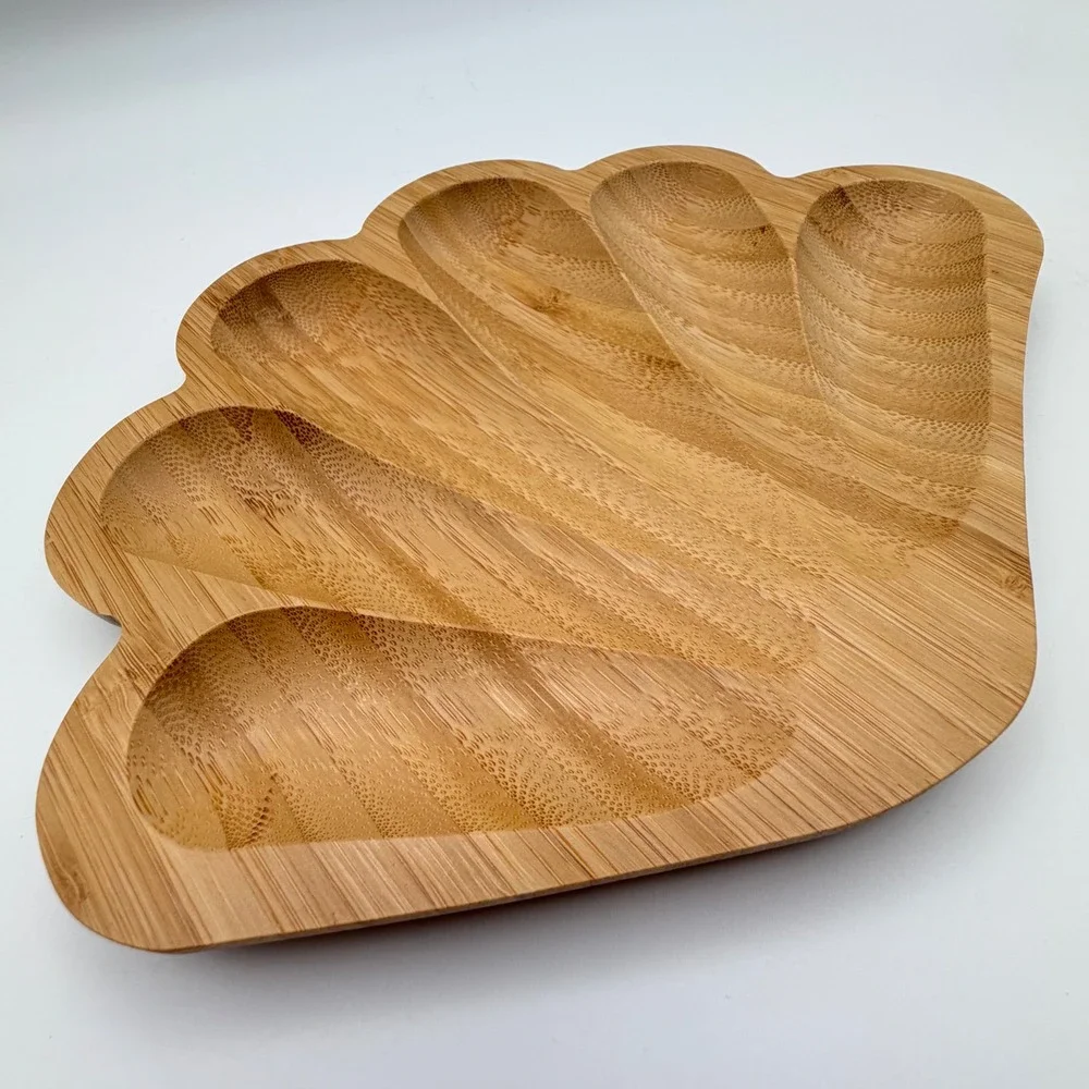 Beachly‎ Bombshell Catchall Tray Bamboo Seashell Jewelry Dish Coastal Decor Bag